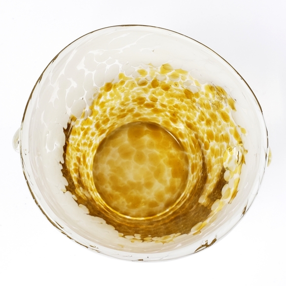 Venini Yellow and White Murano Glass Ice Bucket